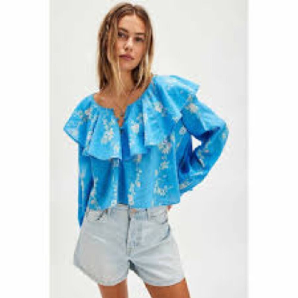 Free People Camilla Printed Blouse NWT *